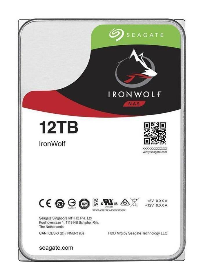 Seagate Ironwolf NAS | 12TB | 3.5'' Internal | SATA 6GB/s | RPM 7200 | 256MB Cache